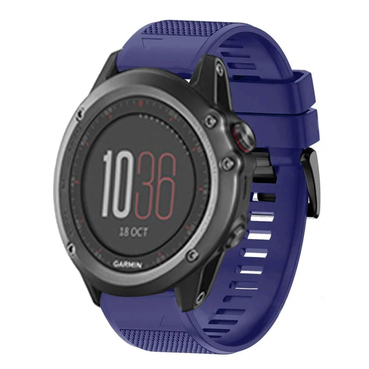 Compatible with Garmin Fenix 3 26mm Quick Release Silicone Watch Band(Midnight Blue)