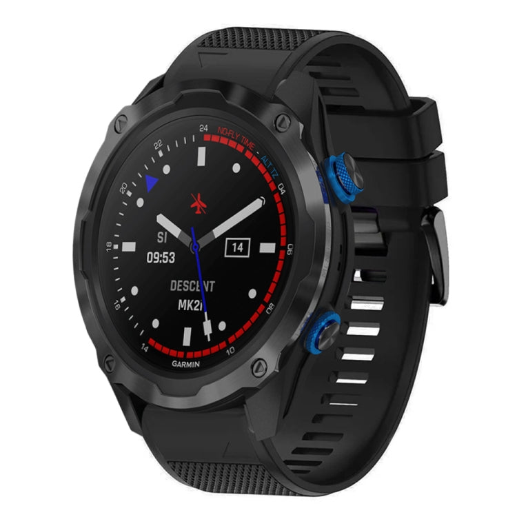 Compatible with Garmin Descent MK 2i 26mm Quick Release Silicone Watch Band(Black)
