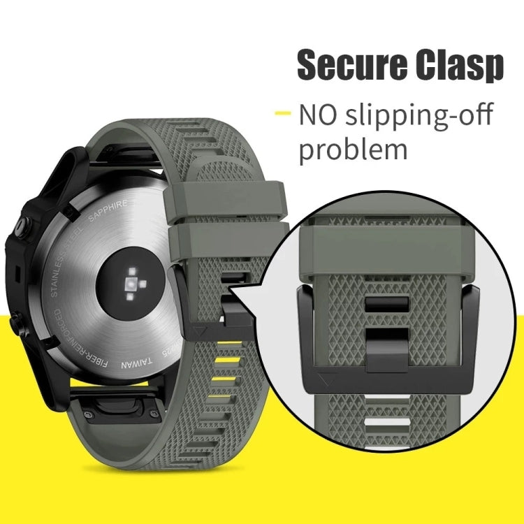 Compatible with Garmin Fenix 7X Solar 26mm Quick Release Silicone Watch Band(Lime Green)
