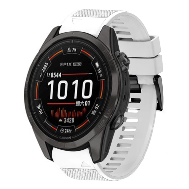 Compatible with Garmin Epix Pro 47mm 22mm Quick Release Silicone Watch Band(White)
