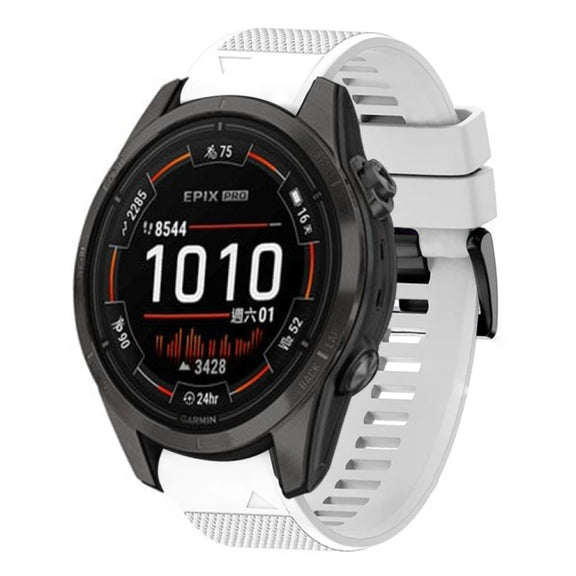 Compatible with Garmin Epix Pro 47mm 22mm Quick Release Silicone Watch Band(White)