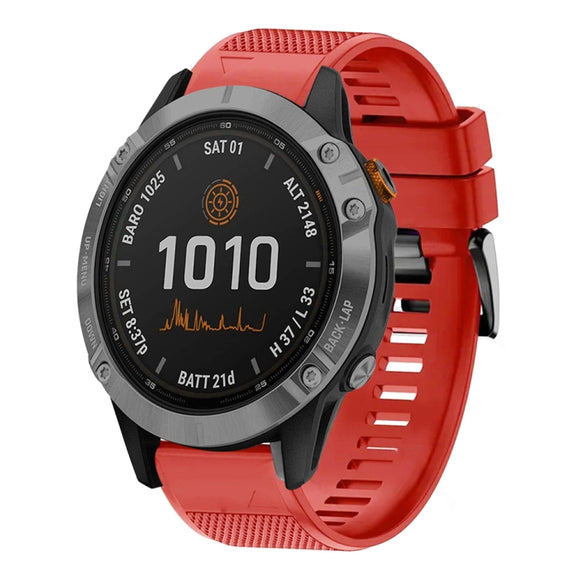 Compatible with Garmin Fenix 7 22mm Quick Release Silicone Watch Band(Red)