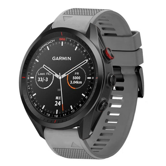 Compatible with Garmin Approach S62 22mm Quick Release Silicone Watch Band(Grey)