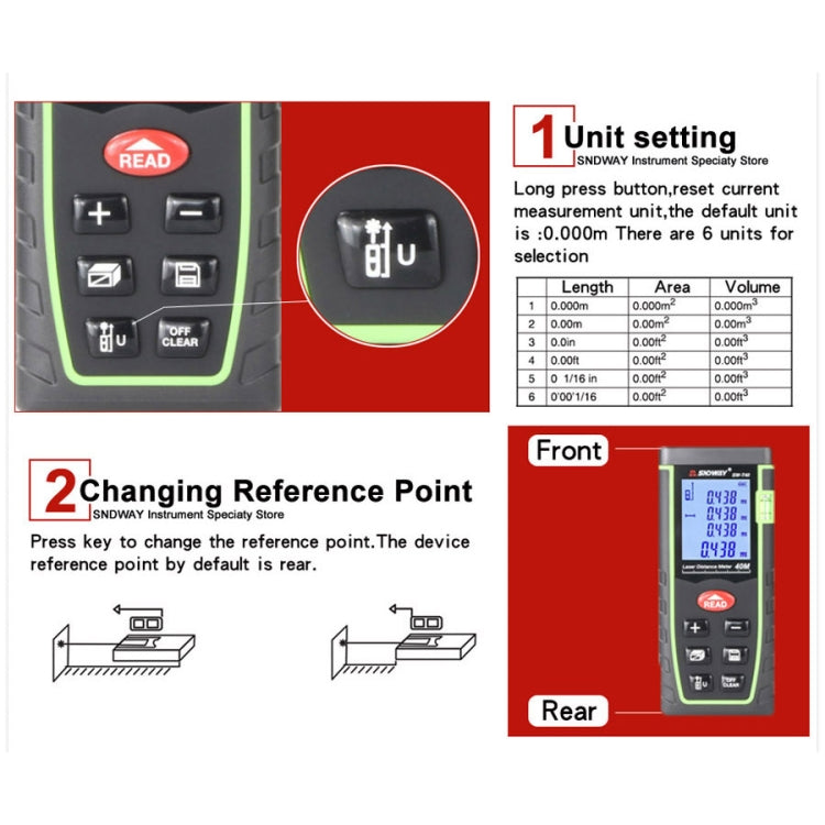 SNDWAY Range Finder Laser Handheld Range Finder SW-T100