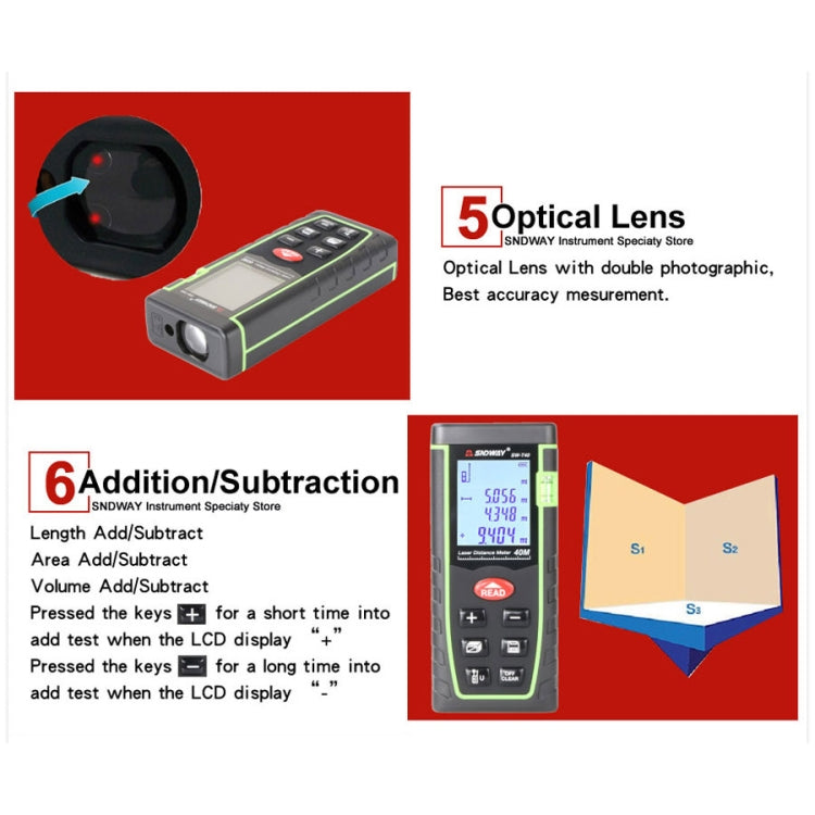 SNDWAY Range Finder Laser Handheld Range Finder SW-T100