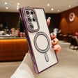 For Samsung Galaxy S23 Ultra 5G Diamond Gradient Plated MagSafe TPU Phone Case(Purple) - Galaxy S23 Ultra 5G Cases by PMC TechLife | Online Shopping South Africa | PMC TechLife