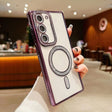 For Samsung Galaxy S23 5G Diamond Gradient Plated MagSafe TPU Phone Case(Purple) - Galaxy S23 5G Cases by PMC TechLife | Online Shopping South Africa | PMC TechLife