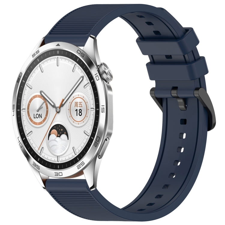 For Huawei Watch GT4 46mm 22mm Textured Silicone Solid Color Watch Band(Midnight Blue)