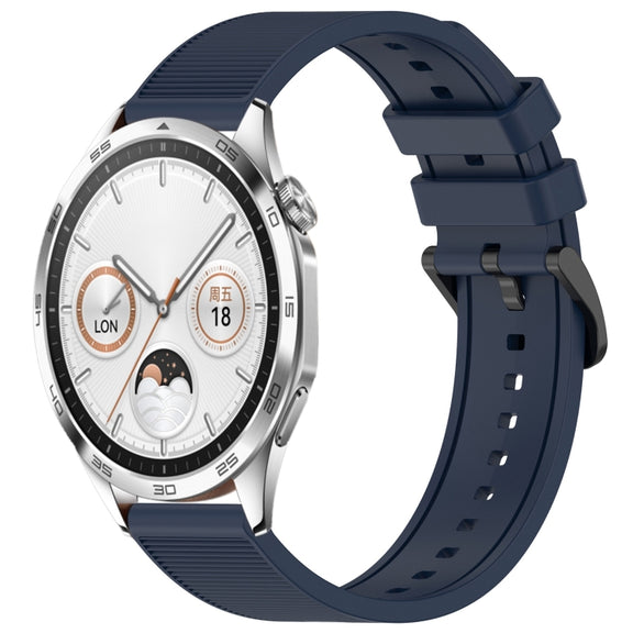 For Huawei Watch GT4 46mm 22mm Textured Silicone Solid Color Watch Band(Midnight Blue)