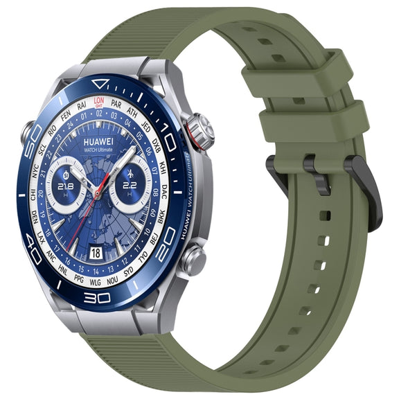 For Huawei Watch Ultimate 22mm Textured Silicone Solid Color Watch Band(Green)
