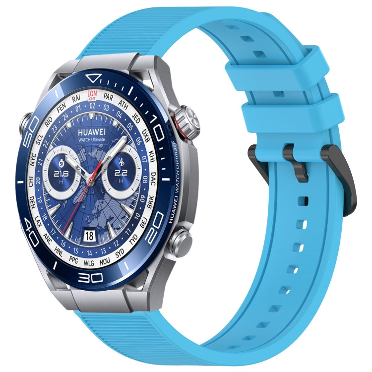 For Huawei Watch Ultimate 22mm Textured Silicone Solid Color Watch Band(Sky Blue)