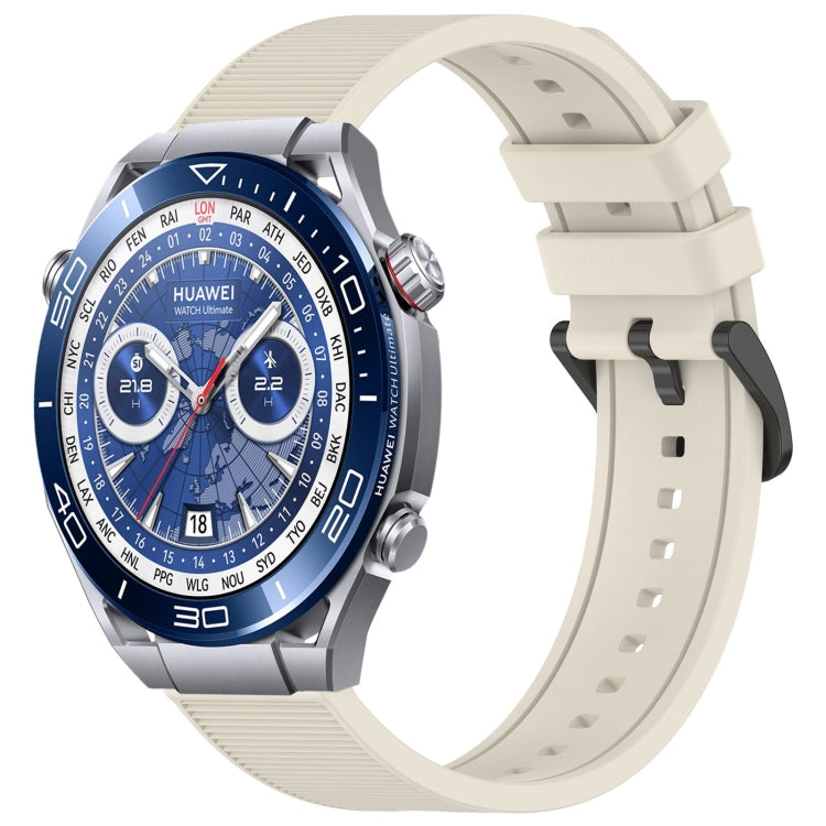 For Huawei Watch Ultimate 22mm Textured Silicone Solid Color Watch Band(Starlight)