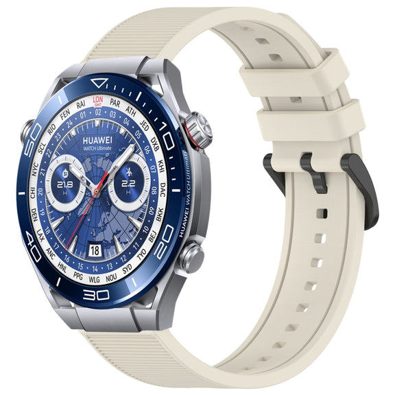 For Huawei Watch Ultimate 22mm Textured Silicone Solid Color Watch Band(Starlight)