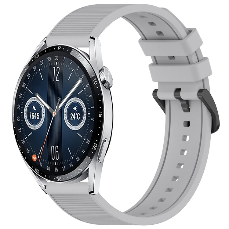 For Huawei Watch GT3 46mm 22mm Textured Silicone Solid Color Watch Band(Grey)
