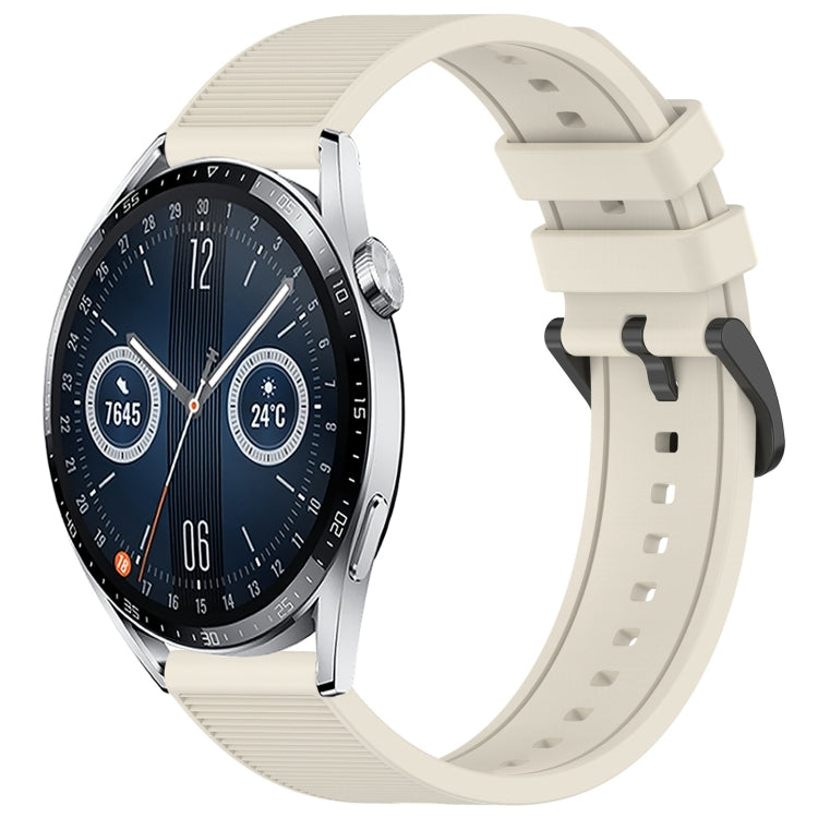 For Huawei Watch GT3 46mm 22mm Textured Silicone Solid Color Watch Band(Starlight)