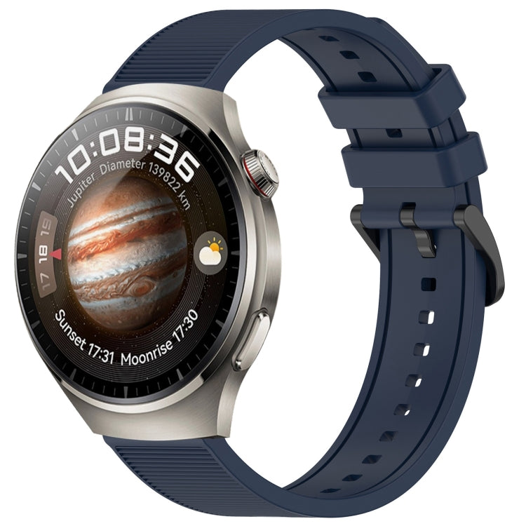 For Huawei Watch 4 Pro 22mm Textured Silicone Solid Color Watch Band(Midnight Blue)