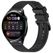 For Huawei Watch 3 22mm Textured Silicone Solid Color Watch Band(Black)