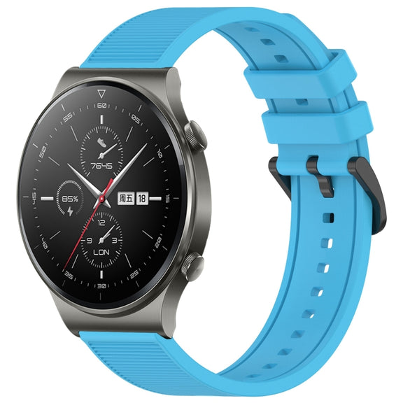 For Huawei GT2 Pro 22mm Textured Silicone Solid Color Watch Band(Sky Blue)