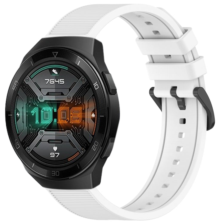 For Huawei Watch GT 2E 22mm Textured Silicone Solid Color Watch Band(White)