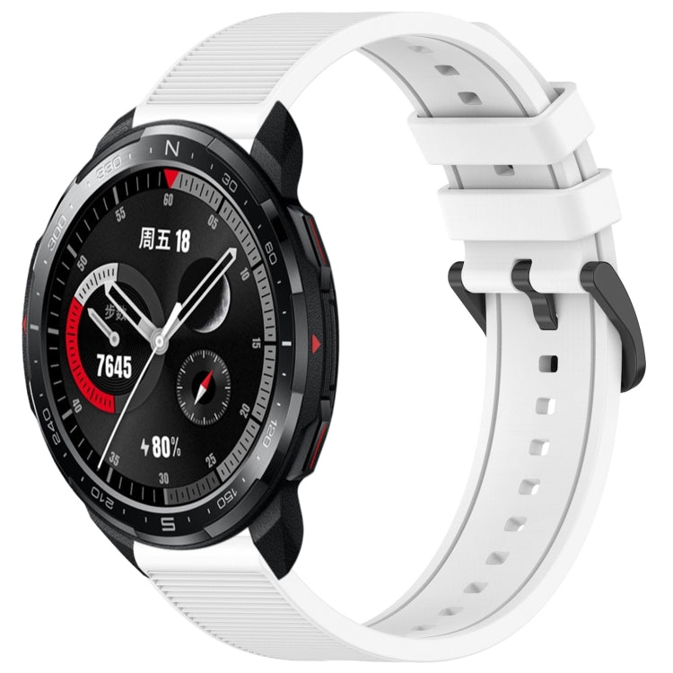 For Honor Watch GS Pro 22mm Textured Silicone Solid Color Watch Band(White)