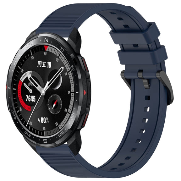 For Honor Watch GS Pro 22mm Textured Silicone Solid Color Watch Band(Midnight Blue)