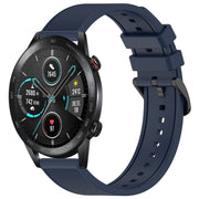 For Honor Magic Watch 2 46mm 22mm Textured Silicone Solid Color Watch Band(Midnight Blue)
