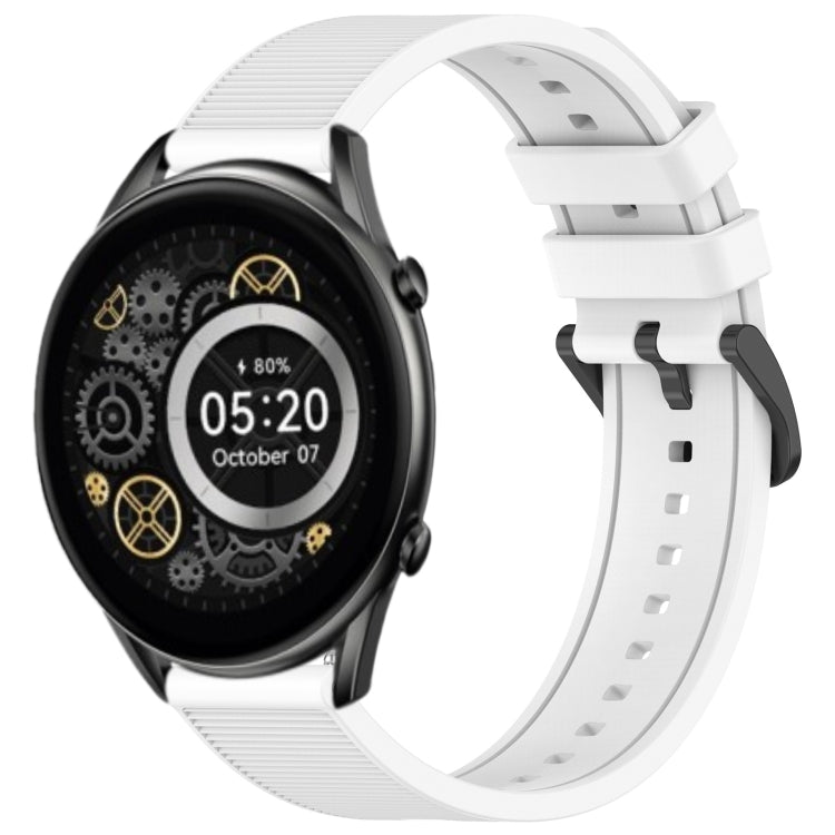 For Xiaomi Haylou RT2 LS10 22mm Textured Silicone Solid Color Watch Band(White)