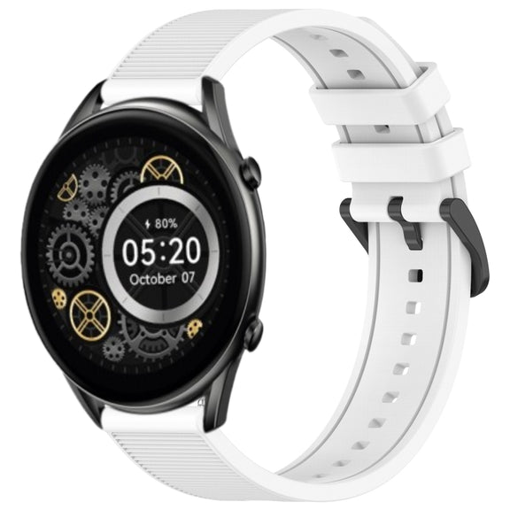 For Xiaomi Haylou RT2 LS10 22mm Textured Silicone Solid Color Watch Band(White)