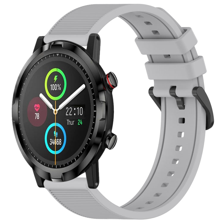 For Xiaomi Haylou RT LS05S 22mm Textured Silicone Solid Color Watch Band(Grey)