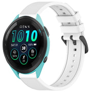 Compatible with Garmin Compatible witherunner 265 22mm Textured Silicone Solid Color Watch Band(White)