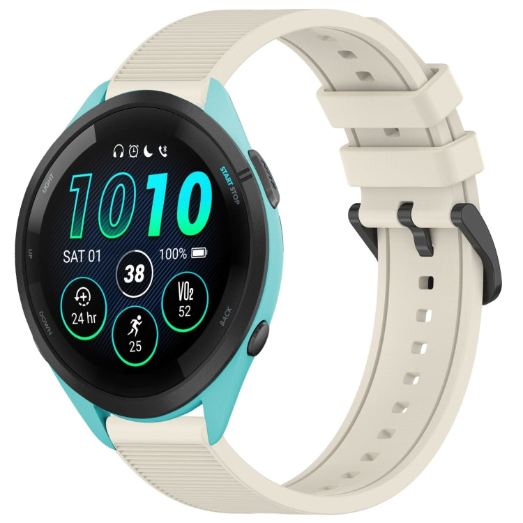 Compatible with Garmin Compatible witherunner 265 Music 22mm Textured Silicone Solid Color Watch Band(Starlight)