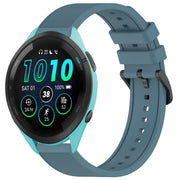 Compatible with Garmin Compatible witherunner 265 Music 22mm Textured Silicone Solid Color Watch Band(Rock Cyan)
