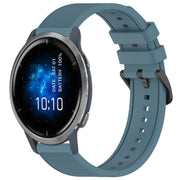 Compatible with Garmin Venu 2 22mm Textured Silicone Solid Color Watch Band(Rock Cyan)