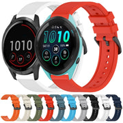 Compatible with Garmin Compatible witherunner 265 Music 22mm Textured Silicone Solid Color Watch Band(Rock Cyan)