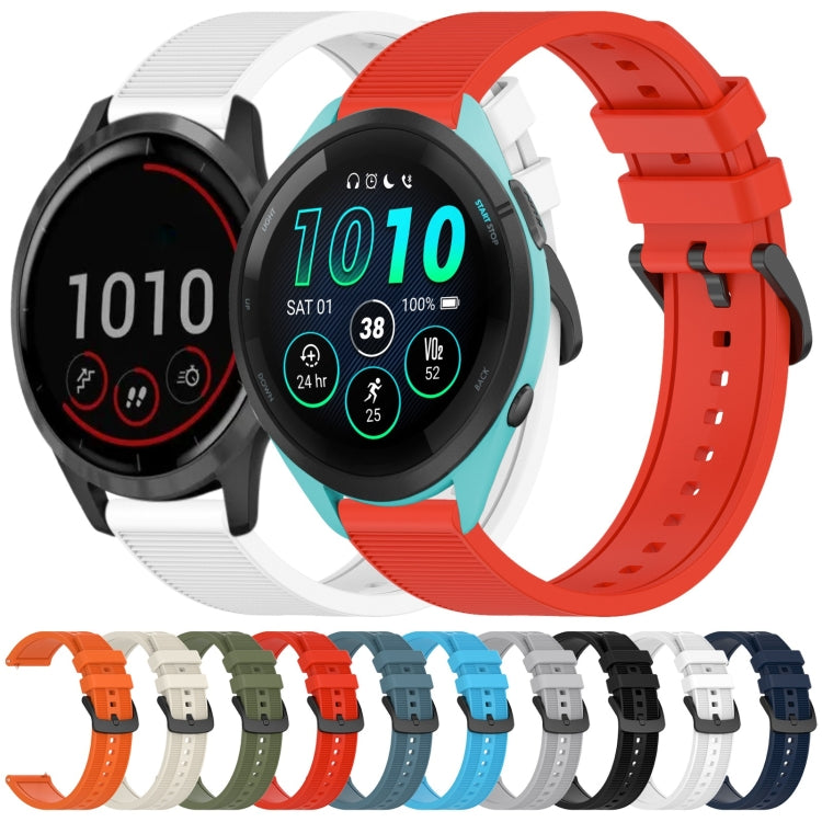 For Garmin Vivoactive 4 22mm Textured Silicone Solid Color Watch Band(Green)