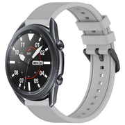 For Samsung Galaxy Watch3 45mm 22mm Textured Silicone Solid Color Watch Band(Grey)