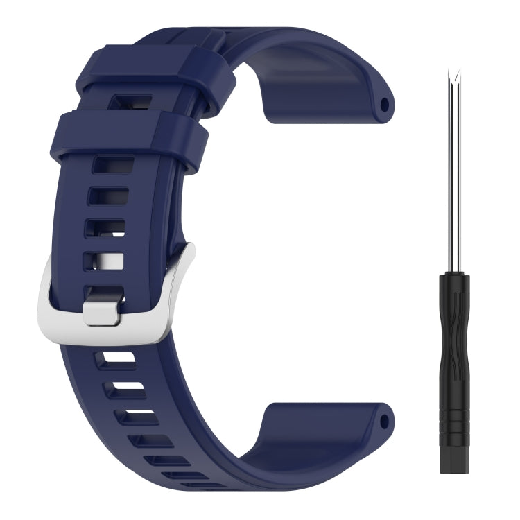 Compatible with Garmin  Instinct 2 Solar Solid Color Sports Silicone Watch Band(Midnight Blue)