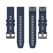 Compatible with Garmin Fenix 7 Solar / Sapphire Solar Solid Color Black Buckle Silicone Quick Release Watch Band(Dark Blue)