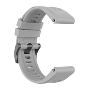 Compatible with Garmin Instinct 2 / Instinct Solid Color Black Buckle Silicone Quick Release Watch Band(Gray)