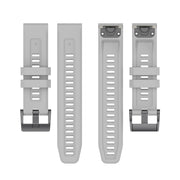 Compatible with Garmin Instinct 2 / Instinct Solid Color Black Buckle Silicone Quick Release Watch Band(Gray)