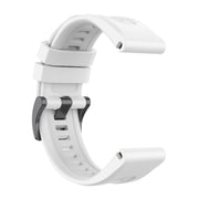 Compatible with Garmin Fenix 5 / Fenix 5 Plus Solid Color Black Buckle Silicone Quick Release Watch Band(White)