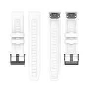 Compatible with Garmin Fenix 5 / Fenix 5 Plus Solid Color Black Buckle Silicone Quick Release Watch Band(White)