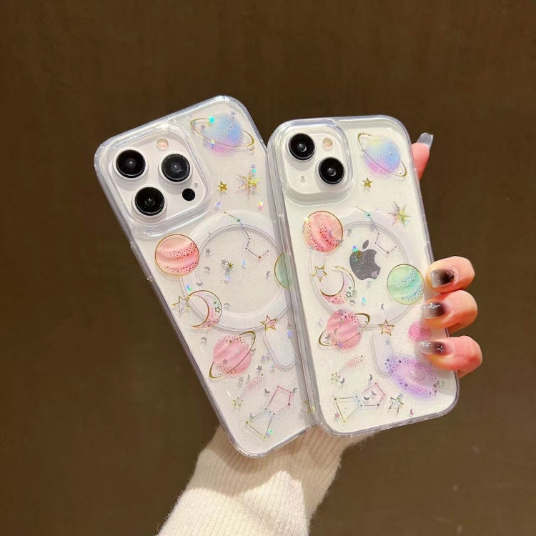 For iPhone 13 Pro Max Cosmic Star MagSafe TPU Phone Case(Transparent)