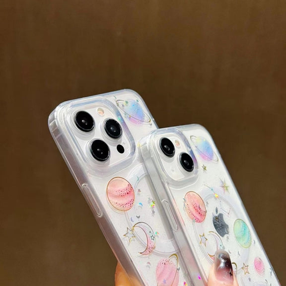 For iPhone 13 Pro Max Cosmic Star MagSafe TPU Phone Case(Transparent)