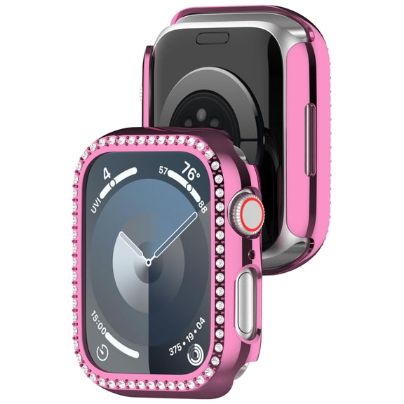 For Apple Watch SE 2023 44mm Diamond Hollow PC Watch Case(Pink)
