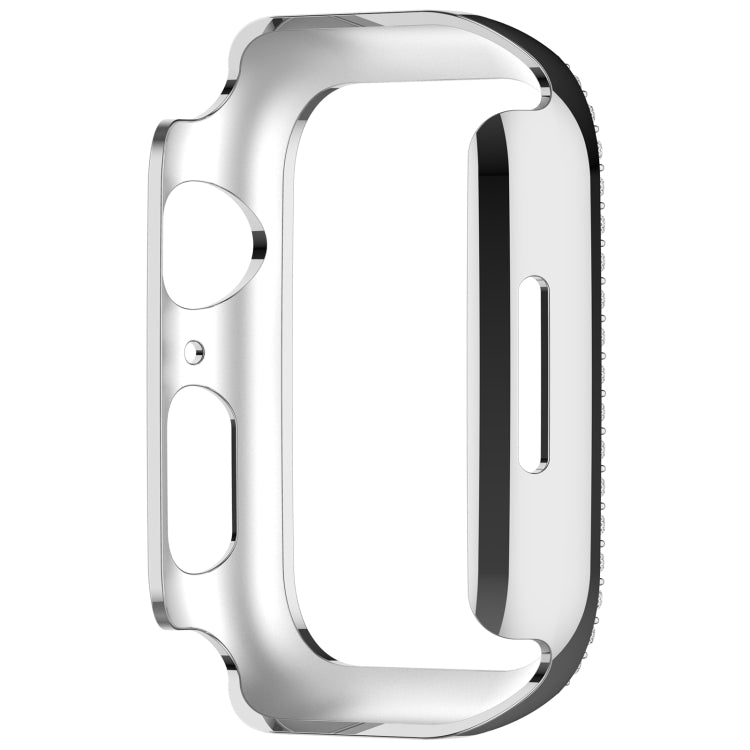 For Apple Watch Series 7 41mm Diamond Hollow PC Watch Case(Silver)