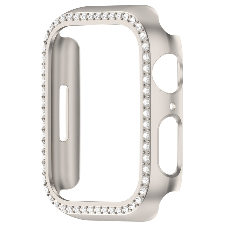 For Apple Watch Series 4 40mm Diamond Hollow PC Watch Case(Starlight)