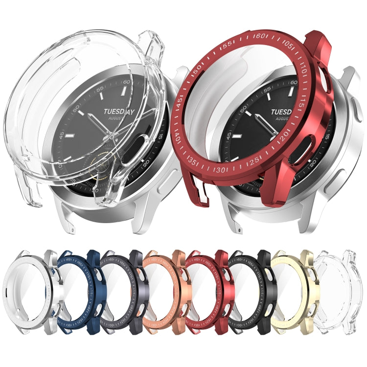 For Xiaomi Watch S3 Full Package TPU Electroplated Watch Protective Case(Silver)