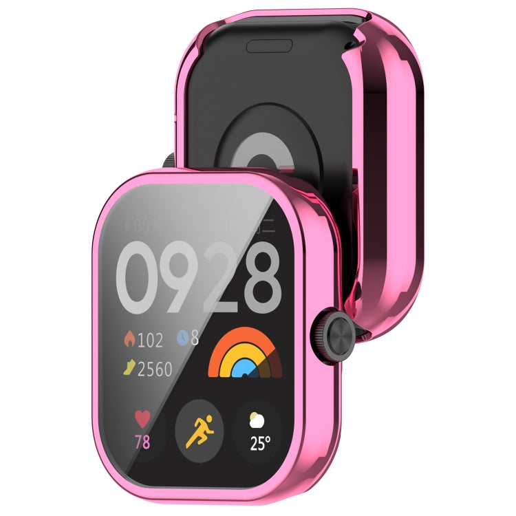 For Redmi Watch 4 Full Package TPU Electroplated Watch Protective Case(Pink)