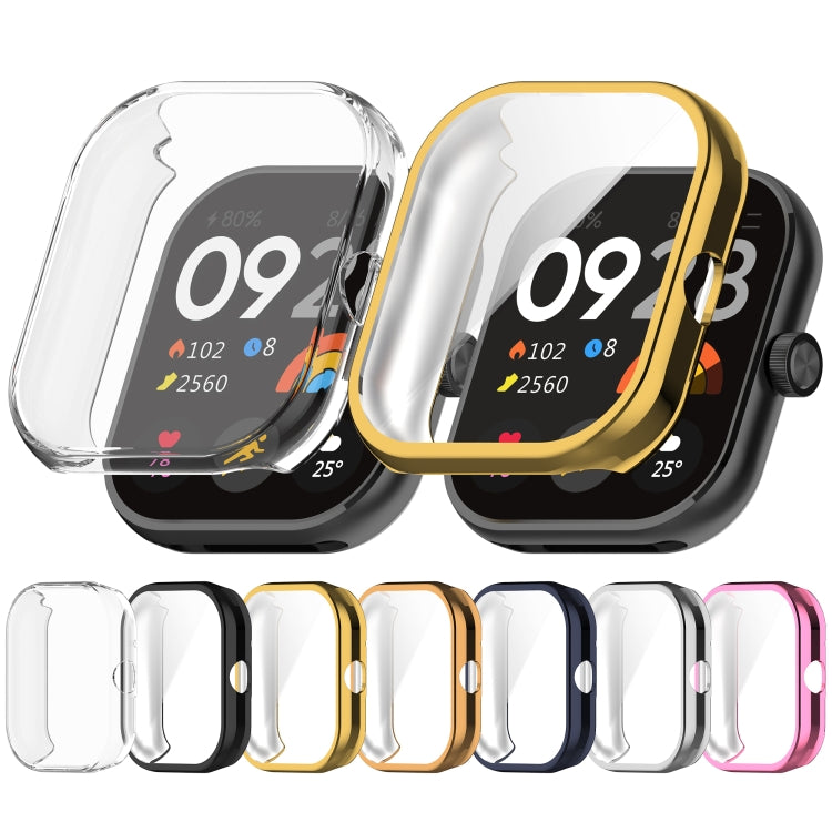 For Redmi Watch 4 Full Package TPU Electroplated Watch Protective Case(Pink)